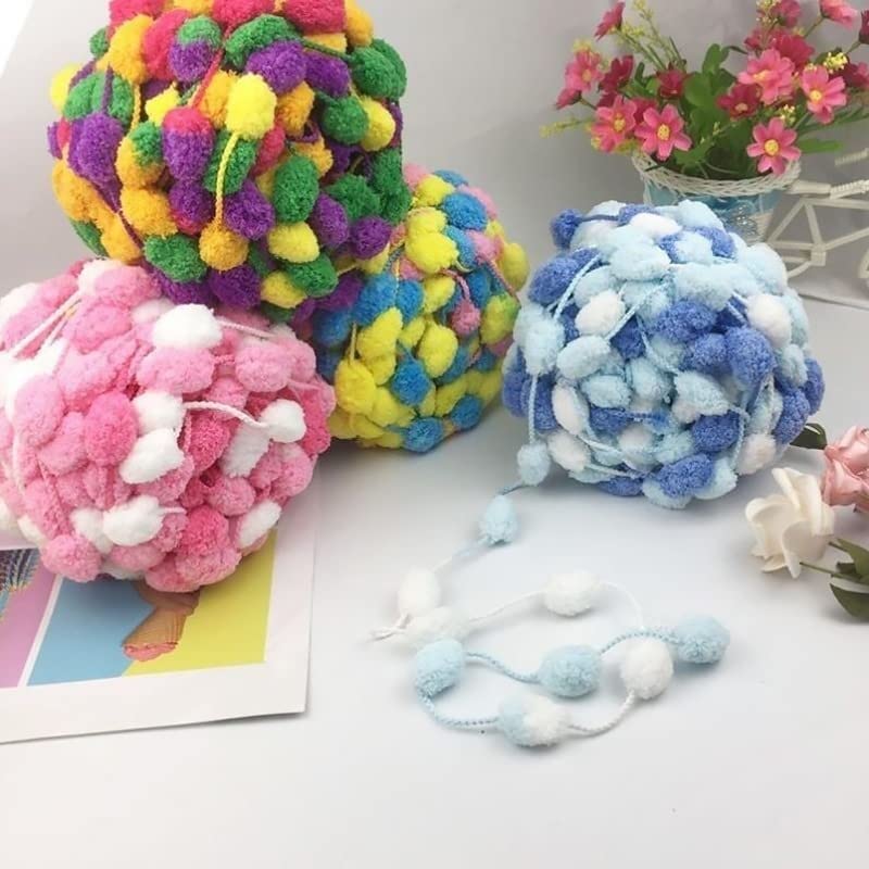 Amazon.com: 130g Thick Woollen Soft Rainbow Pom Pom Yarn  display picture 1