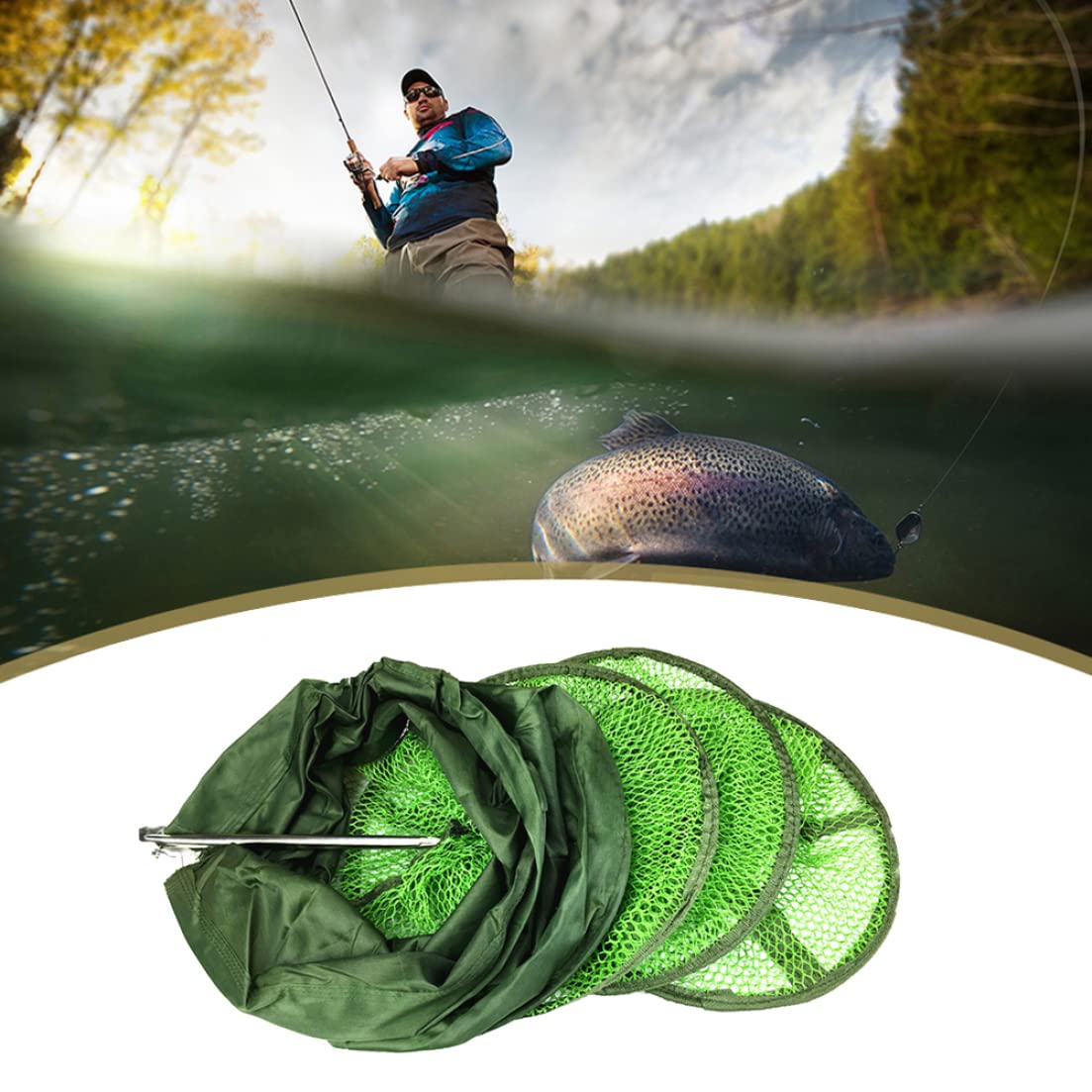 Red de pesca de malla plegable jaula de pescado cesta de pesca para guardar cebos cangrejos 25 cm