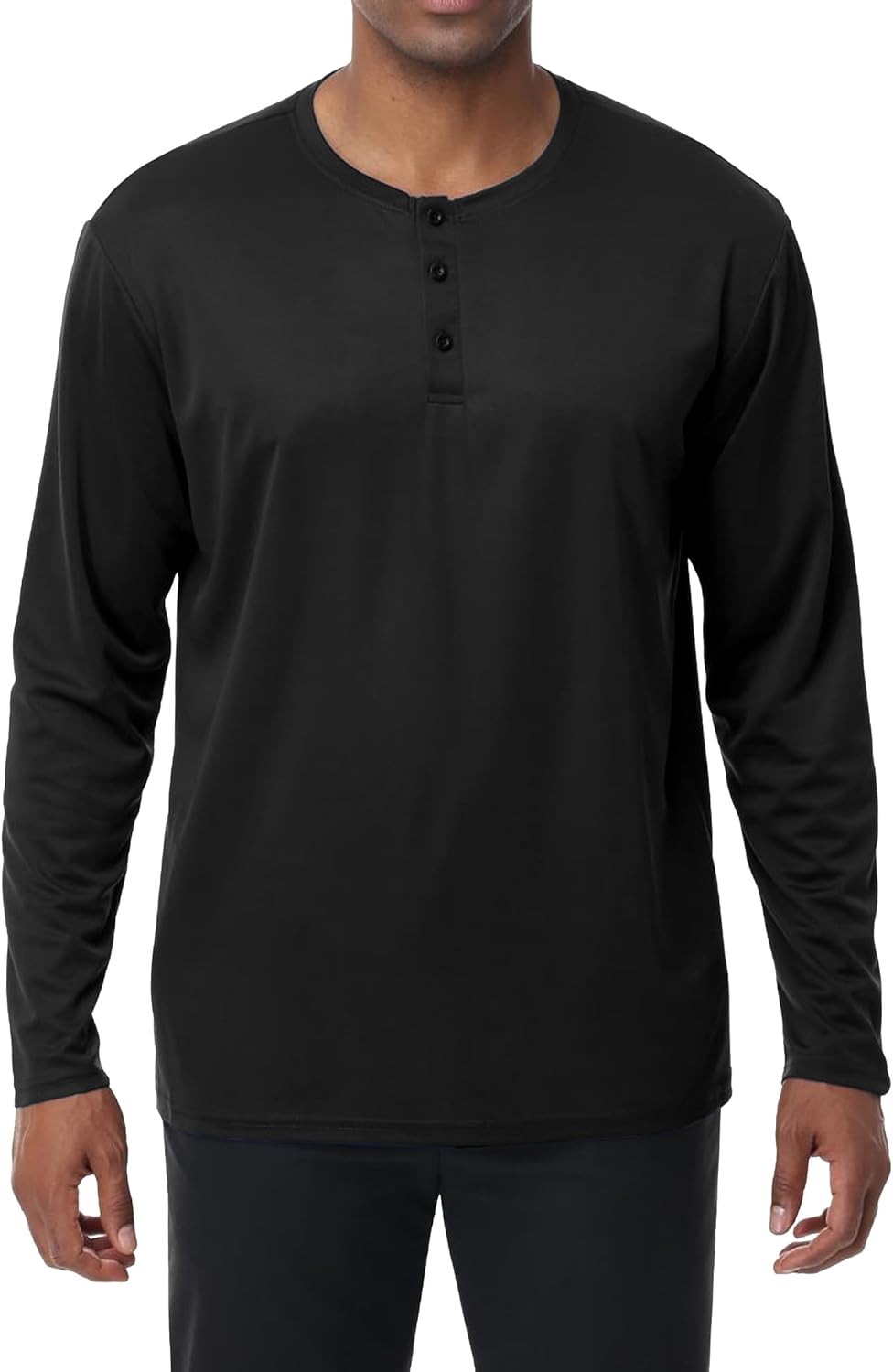 3 Pack Men's Henley Shirts Long Sleeve Casual Tee Gym Workout Lightweight Regular-Fit T-Shirts - Image 2