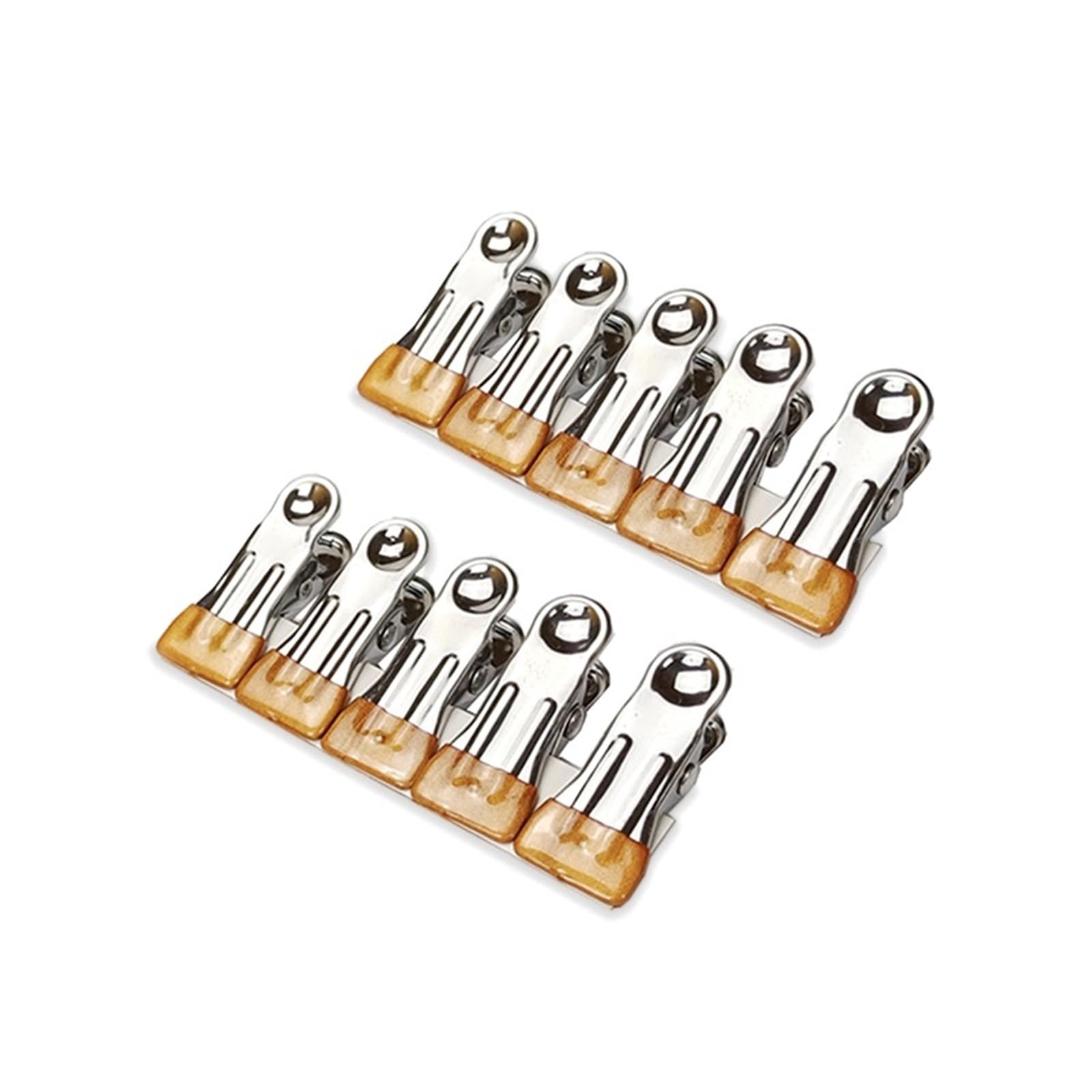 100Pcs Stainless Steel Clothes Peg Household Multipurpose Sealing Clips Windproof Non Slip No Trace Fixed Clamp Airing Clothespin Stainless Steel Clothes Peg(Gold)