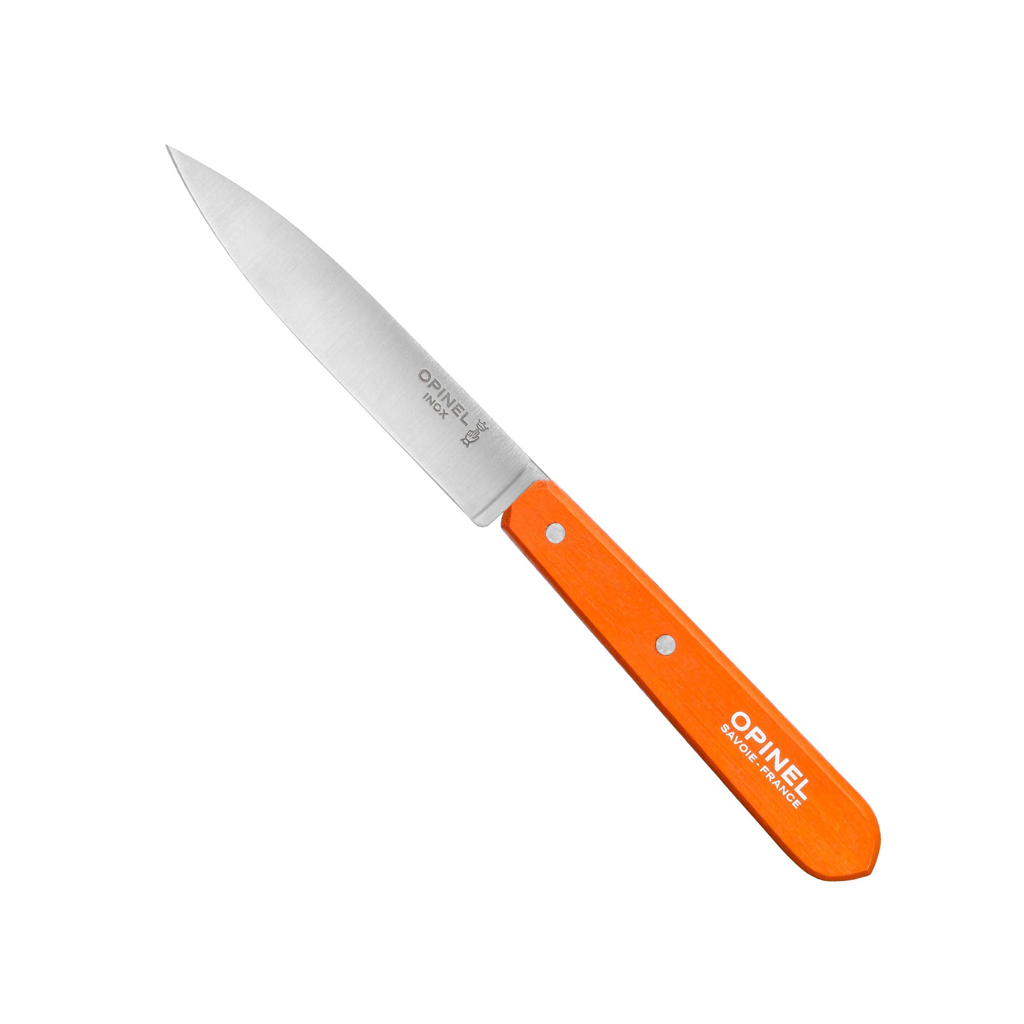 Opinel - Coffret Les Essentiels Fifties - Coffret Cuisine Couteau d’Office, Couteau Cranté, Couteau à Légumes, Couteau Eplucheur - Inox & Charme - Mandarine, Poivre, Tilleul & Rose