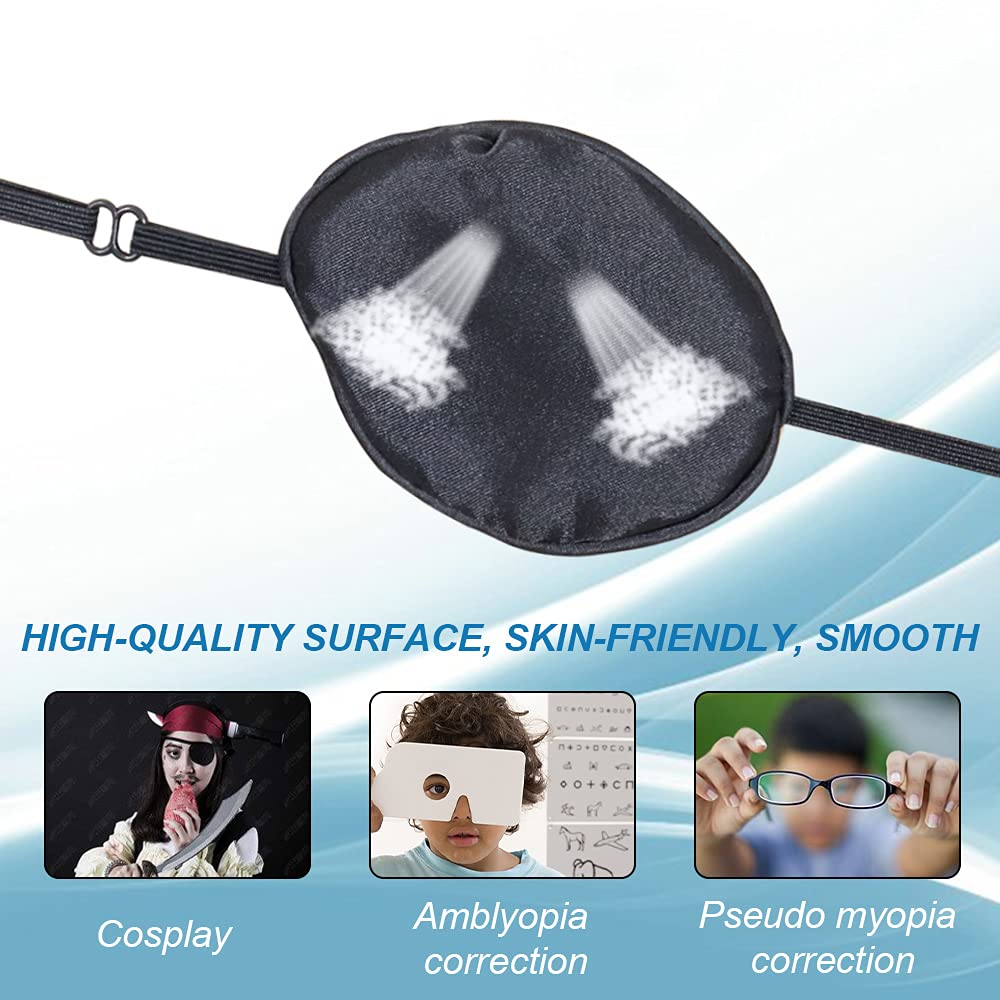 Luie ogen ademend verstelbare strabismus concave schaduw zijde oog patch pad amblyopia gecorrigeerd enkele oog masker voor kind (zwart