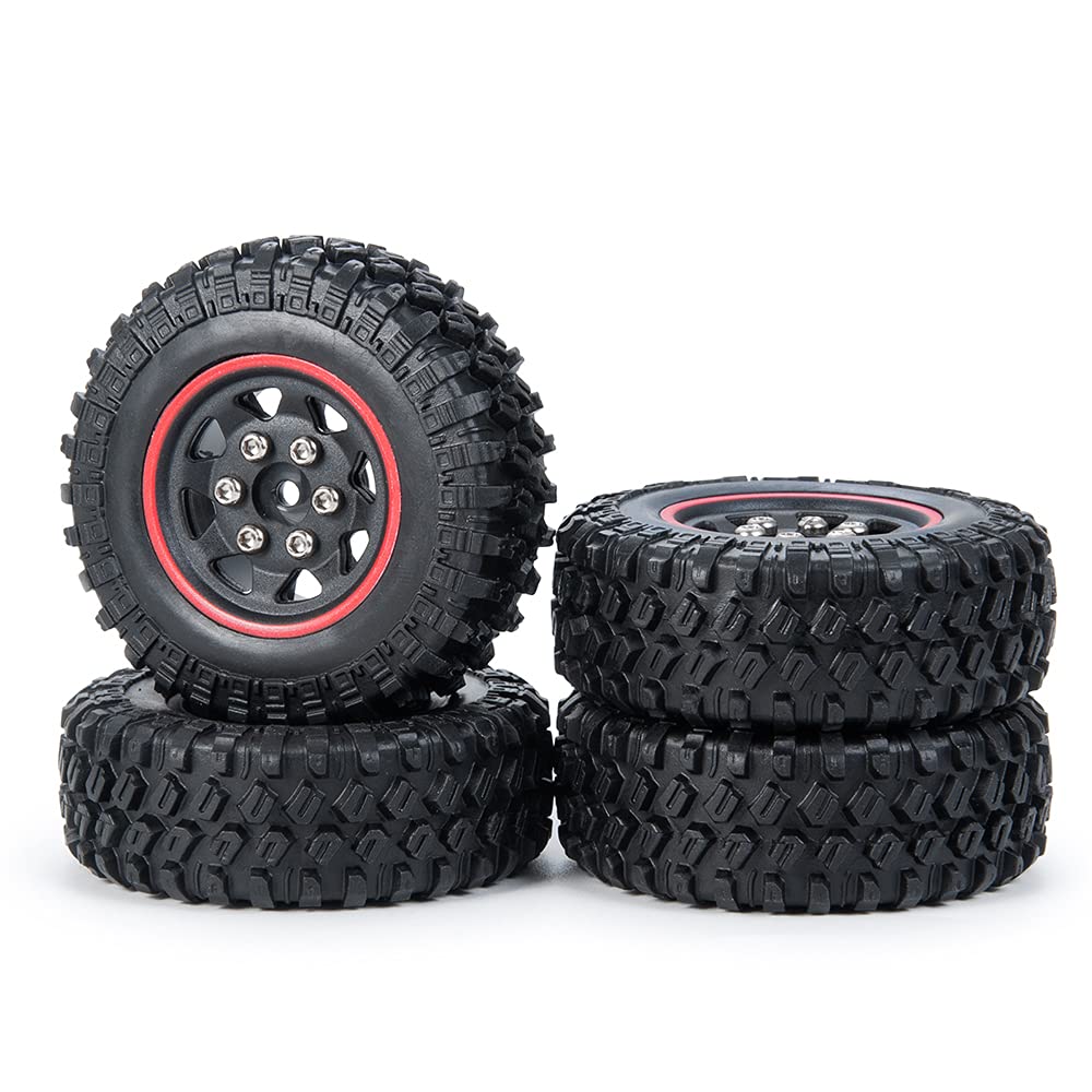 KINGCOO 4 cerchioni per ruota da 1,0 pollici, in plastica RC a 5 raggi