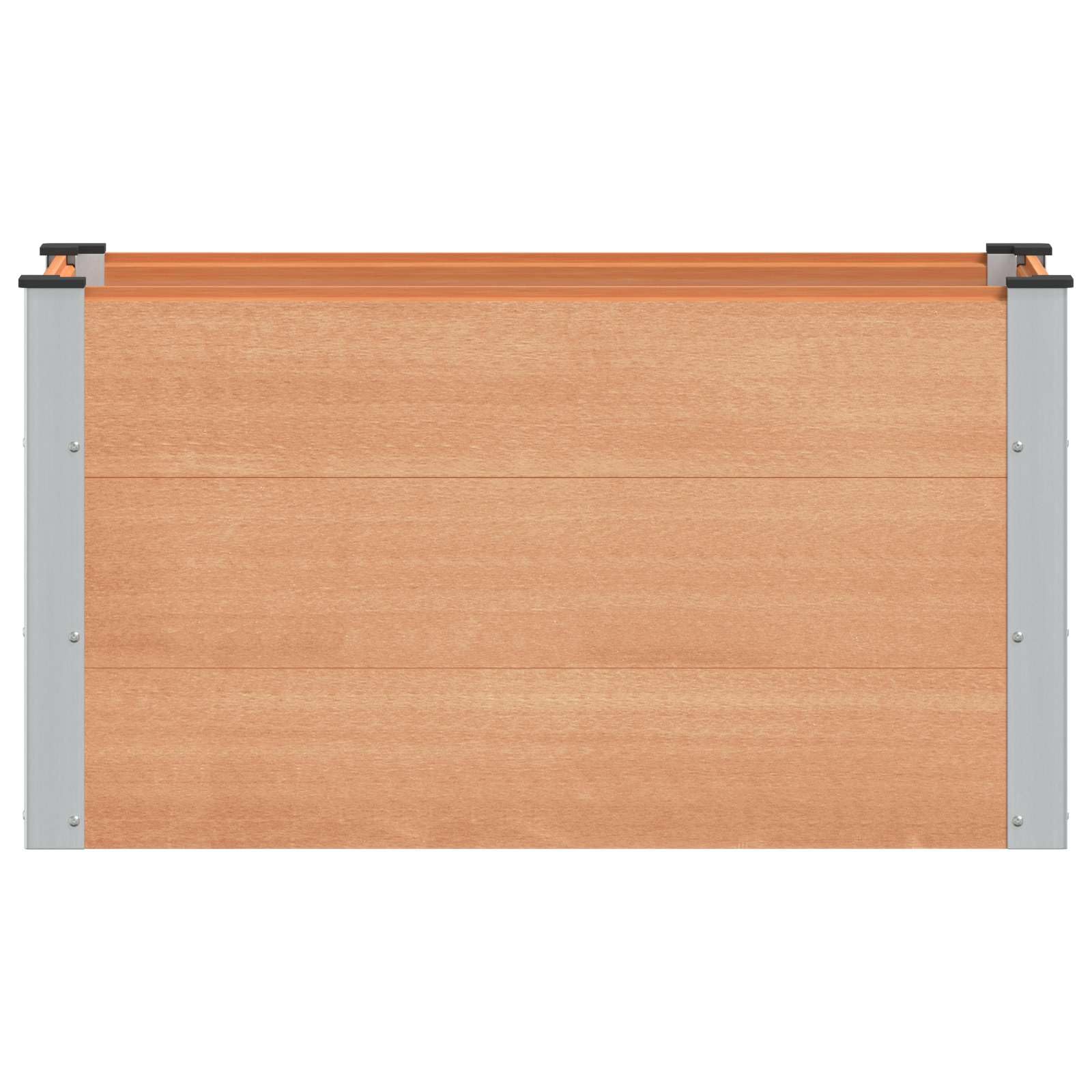 Aluminiowa podwyższona grządka z kompozytu WPC w kolorze brązowym, 100 x 50 x 54 cm, donica na rośliny z otwartą powierzchnią dna, na balkon, taras, do ogrodu, pokoju, roślin, na kwiaty