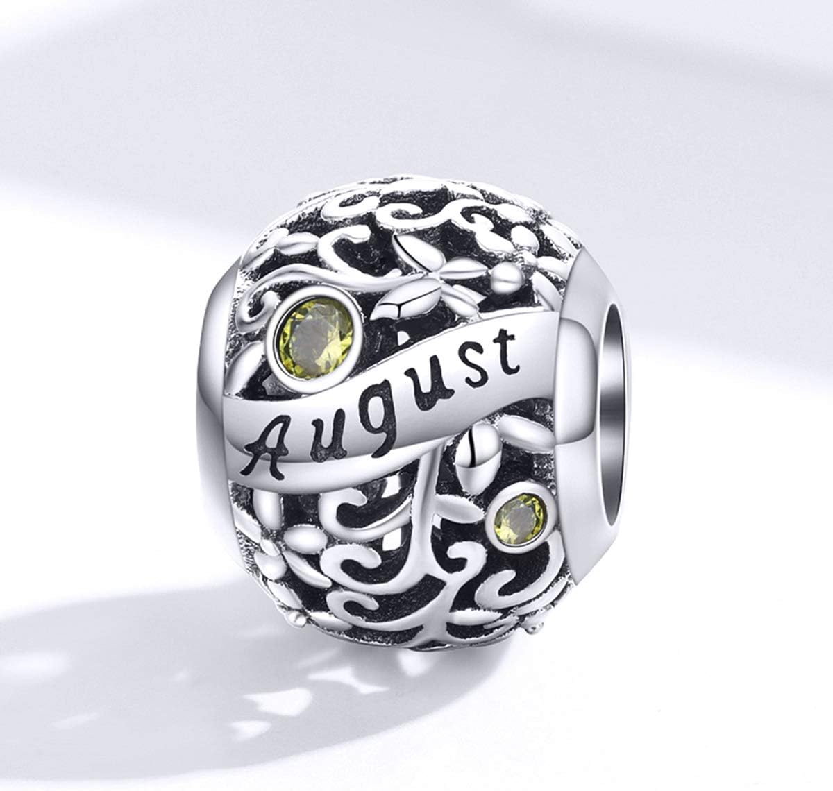 Ocean Radiant Heart Charms Bead Birthstone Crystal Charm Christmas European Charm Fit For Pandora's Charm Bracelet Necklace (August Birthstone Charm) - Image 2