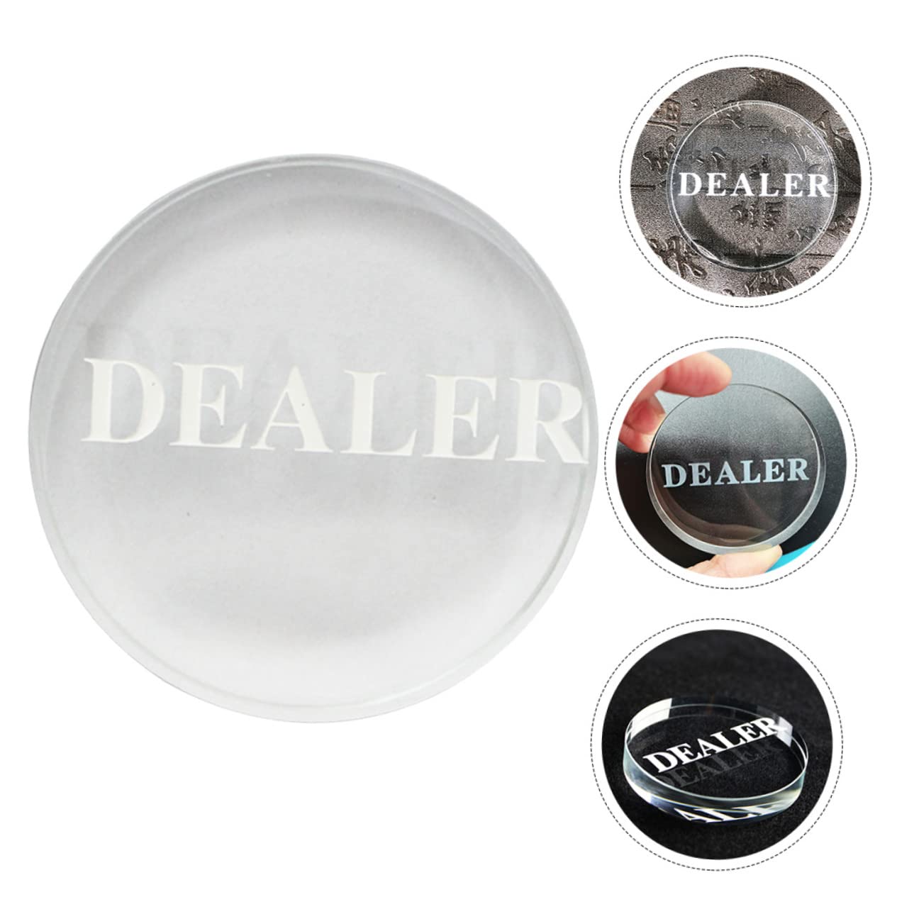 Abaodam 5 Piezas Distribuidor de póquer pequeño crupier de póquer botón de Distribuidor Resistente Desgaste Póker botón repartidor Transparente repartidor póker Accesorios Cristal