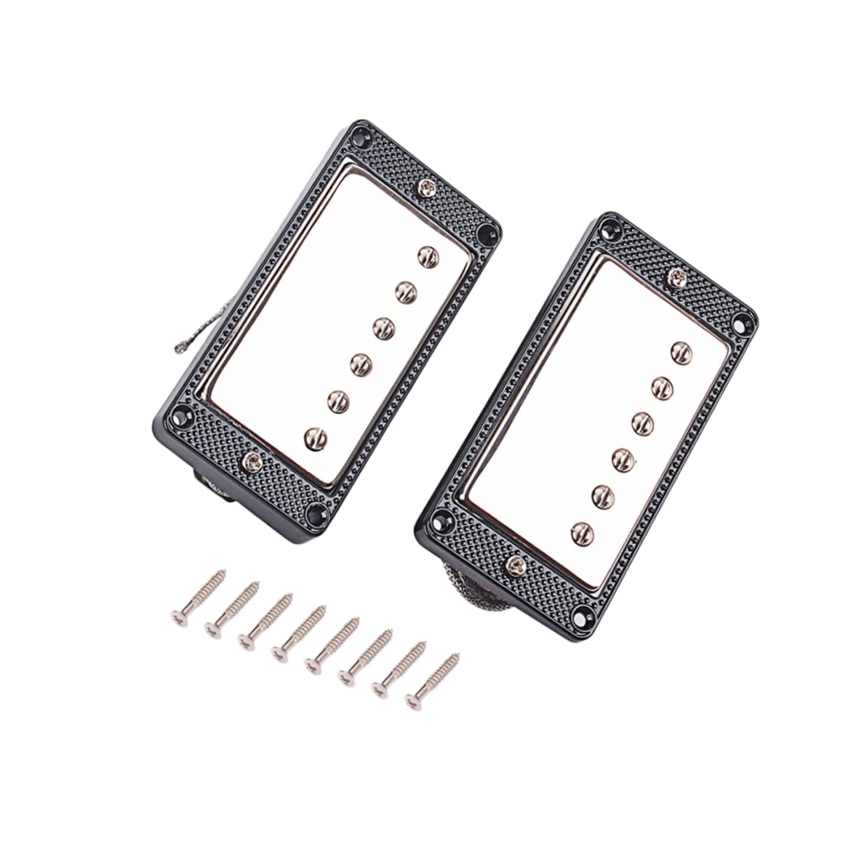 Set di 2 Pickup per Chitarra Elettrica in Lega, con Viti | Pickup per Chitarra Elettrica Humbucker, Nero, Microfonicità Ridotta e Cerato, per Ponte e Manico