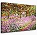 Canvas Wall Art Prints Irises in Monet's Garden by Claude Monet Canvas Painting Picture Wall Decor Framed Ready to Hang - 30" x 40" Large Artwork for Home Bedroom Living Room Decoration