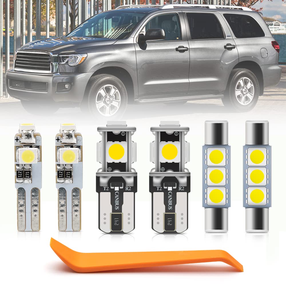 nsautolighting 20pcs Sequoia Interior LED Lights Bulb Kit for Toyota Sequoia 2008 2009 2010 2011 2012 2013 2014 2015 2016 2017 2018 2019 2020 2021 2022 Super Bright LED Interior Bulbs + Install Tool