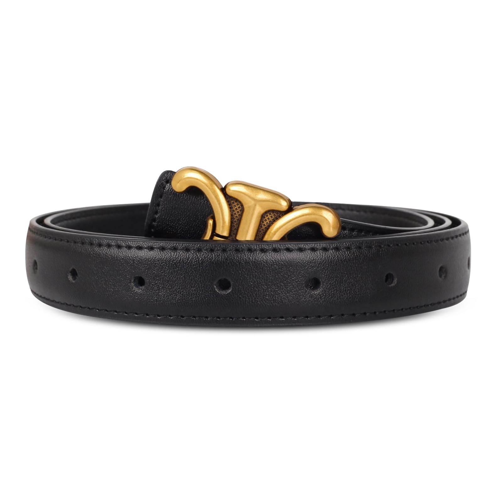 Women's Leather Belt with Buckle - Ideal for Dresses, Jeans, and Coats