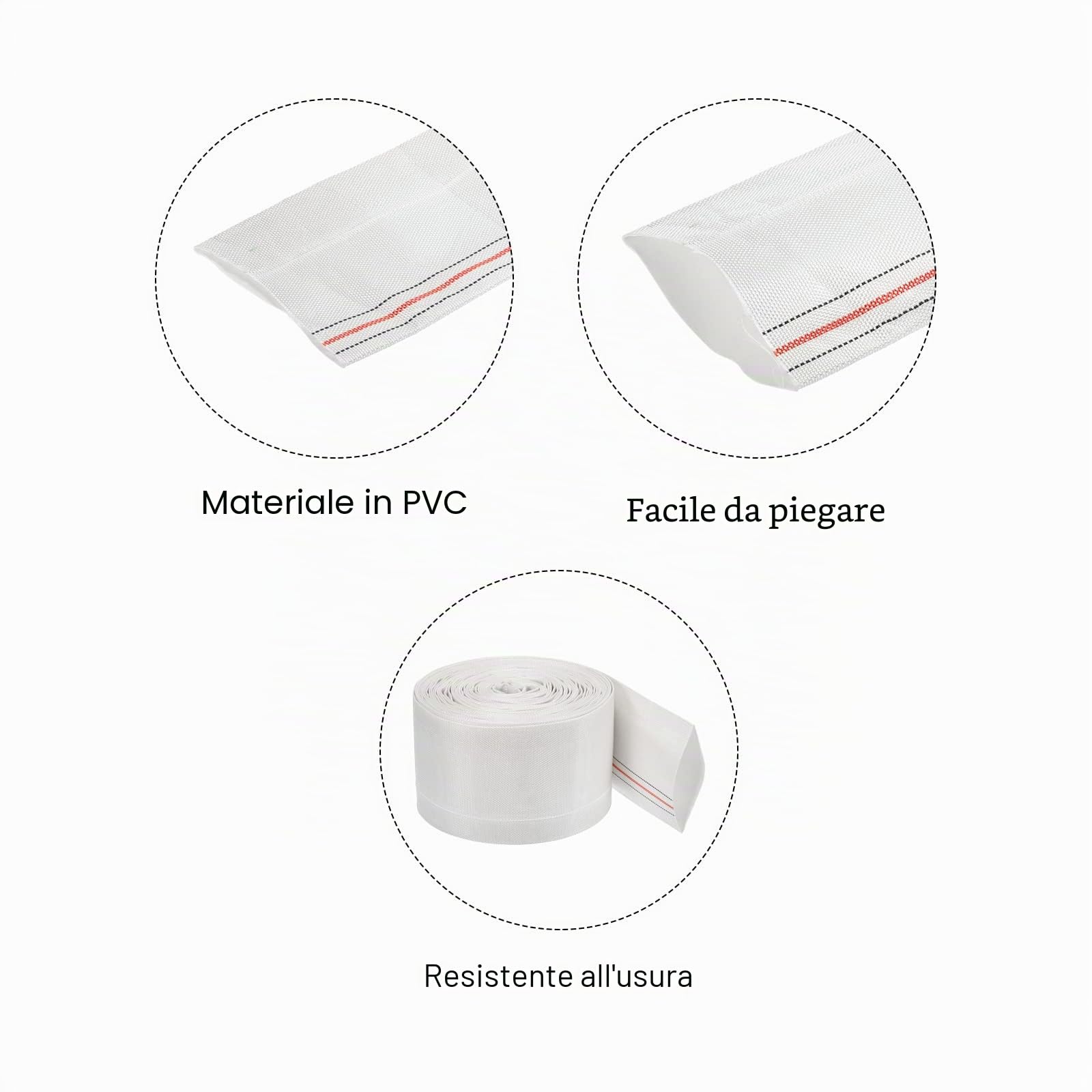 PATIKIL 80mm ID 49ft Tubo Flessibile Piatto Lavaggio Leggero, 0.8MPa Tubo Flessibile di Scarico Piatto in PVC per Piscina Giardino Manichetta per Irrigazione