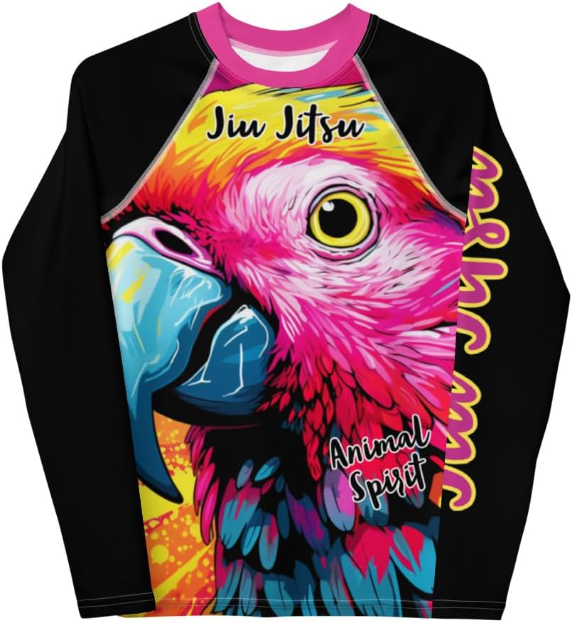 Generic Youth No Gi Jiu Jitsu Girls Rash Guard Parrot - BJJ, MMA, Wrestling
