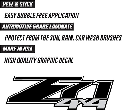 Miniatura 2 de Z71 4x4 Rojo Negro - F - 1500 2500 HD Pegatinas (Z71 4x4 Negro)