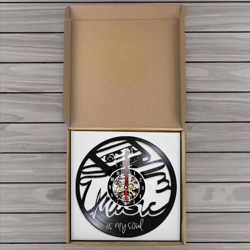 La musica è la mia anima Orologio da parete con disco in vinile Orologio da parete moderno Decorazioni per la casa Orologio muto decorativo unico per gli appassionati di musica Regali originali unic