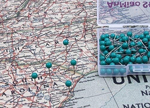 AnMiao Star 200Pcs 1/8 Inch Map Tacks (Green)