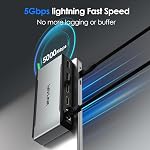 USB C Docking Station Dual HDMI, WAVLINK 4 Monitor Docking Station with Dual DP, Dual HDMI, 100W PD in, 5G Ethernet Port for Dell/HP/Lenovo etc, Windows Systerm Computer Only - Host USB3.2 Required