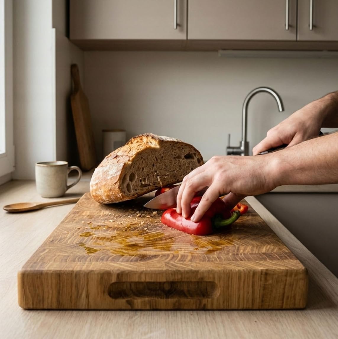 DESKI do krojenia SZTORCOWE END GRAIN dębowe olejowane ZESTAW 2szt. PREMIUM