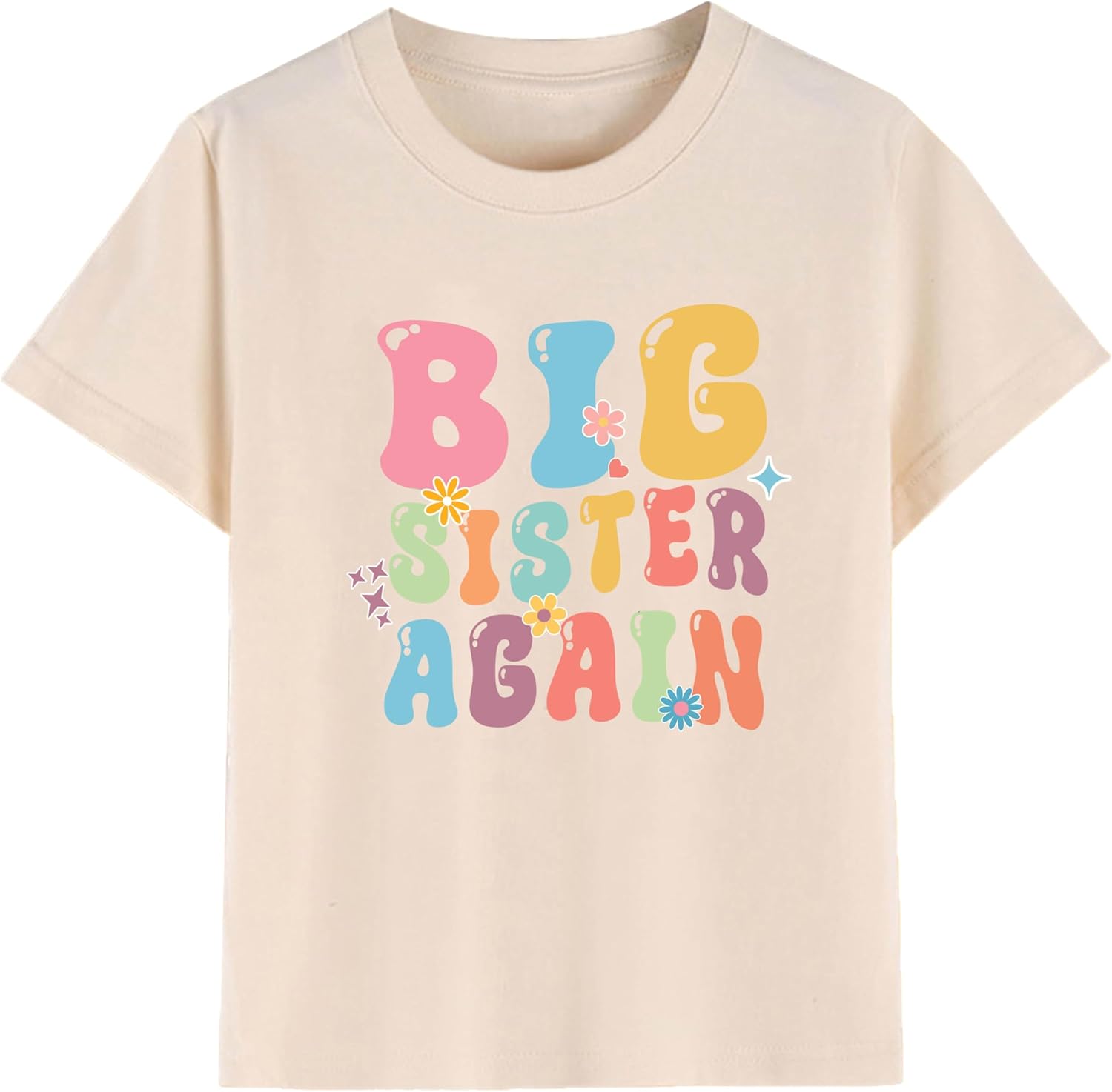 Toddler Girl Big Sister Shirt Bigger Biggest Sister Tshirts Cotton Short Sleeve Tees 2-10 Years