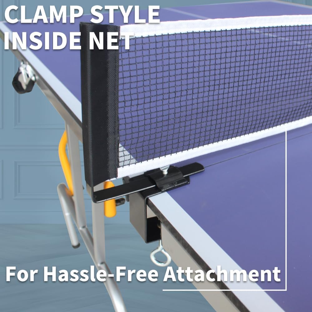 8ft Foldable Table Tennis Table Set with Net, 2 Paddles and 3 Balls for Indoor Outdoor Play, Portable Ping Pong Game Table