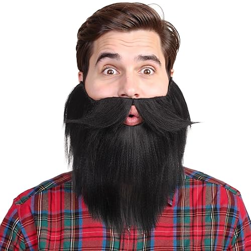 Honcloud Men's Realistic Fake Beard for Cosplay and Halloween Costume