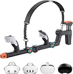 Rechale VR Gunstock Compatible with Meta Quest 2/3/3S/Pro, Shoulder Straps Adjustable FPS Gaming Controller Accessories Quick Magnetic Attachment Cheek Pad Immersive VR Stock Rifle Gameplay - Black