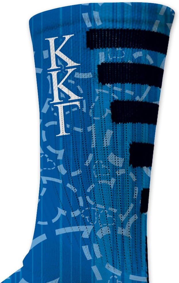 VictoryStore Apparel - Kappa Kappa Gamma, Dashed Heart Pattern Performance Crew Sock