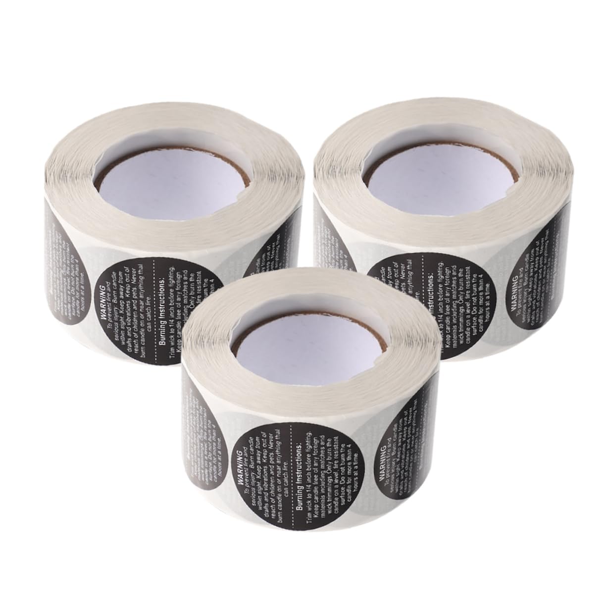 Beatifufu 3 Rolls DIY Candle Warning Sticker Candle Safety Labels for Home Office Hotel