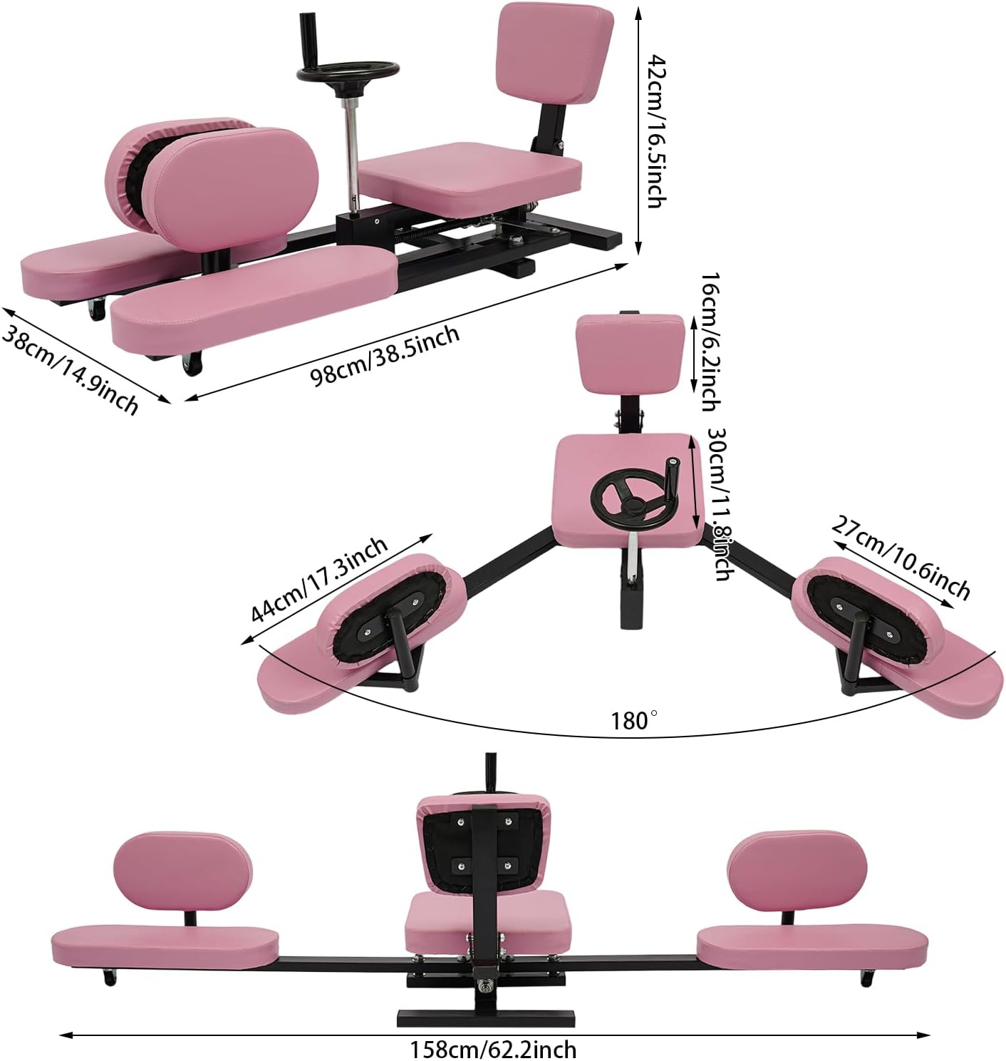 Leg Stretcher Machine for Splits, 0-210° Adjustable Leg Stretching for Flexibility Training, 220LBS for Ballet, Dance,Yoga, Flexibility Stretching Equipment to Relieving Leg Muscl, Exercise, Pink