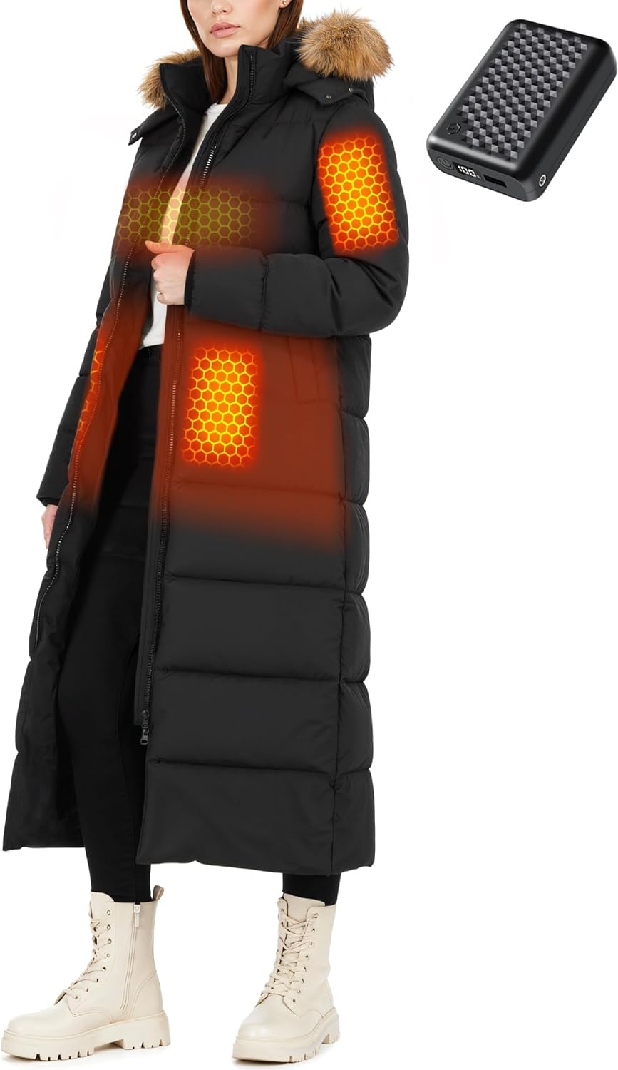 Wulcea Graphene Heated Jacket For Women 12V 18400mAh Fast Charge Large Capacity Battery