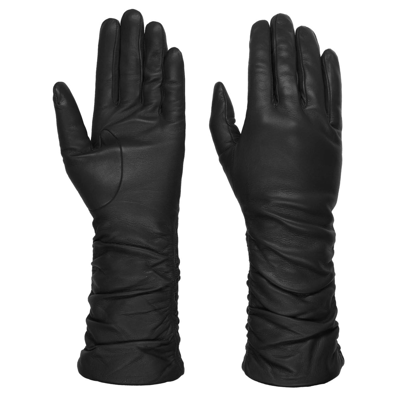 Langschafthandschuhe Damen Leder Fingerhandschuhe Handmade Made in Italy Herbst Winter