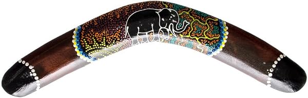 Ciffre 40cm Bumerang Bummerang Boomerang Deko Schildkröte Holz Bemalt Fair Trade - 4