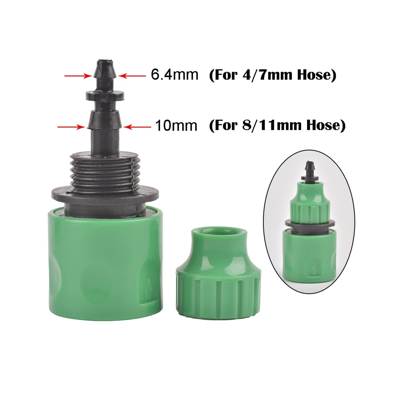 Grifo de jardín de 4 vías hembra 1/2 3/4 1 pulgada válvula de riego de rosca divisor de agua manguera de jardín conector rápido 1 ud. (Color : A)