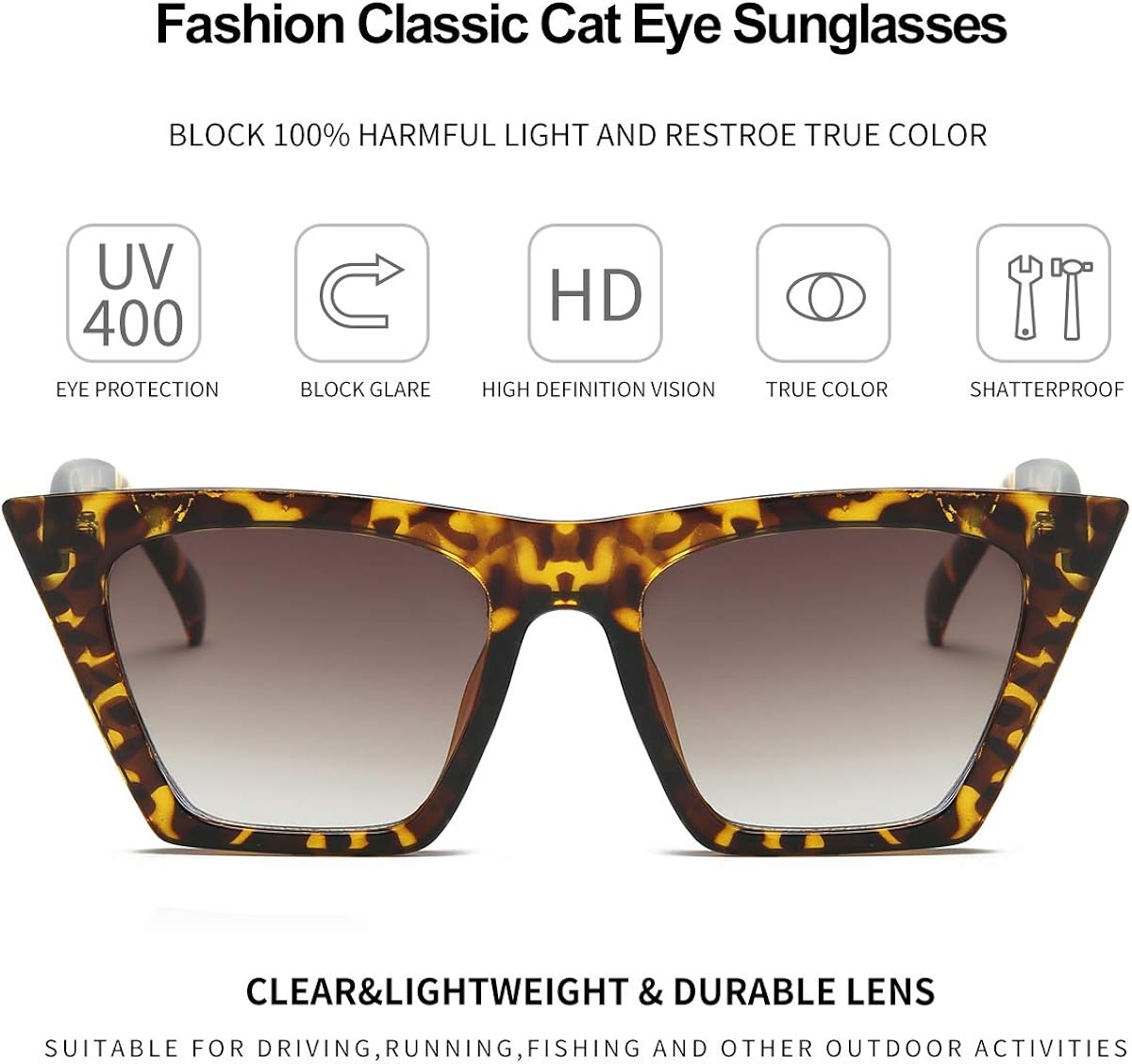 Miniatura 2 de Gafas de sol cuadradas ojo de gato para mujer gafas de sol clásicas de cato oversize para mujeres