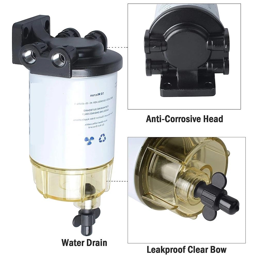 Filtro Diésel para Coche S3213, Conjunto De Filtro Separador De Aguaparacombustible, Compatible con Motores De Barcos, Filtro De Combustible De 10 Micras.