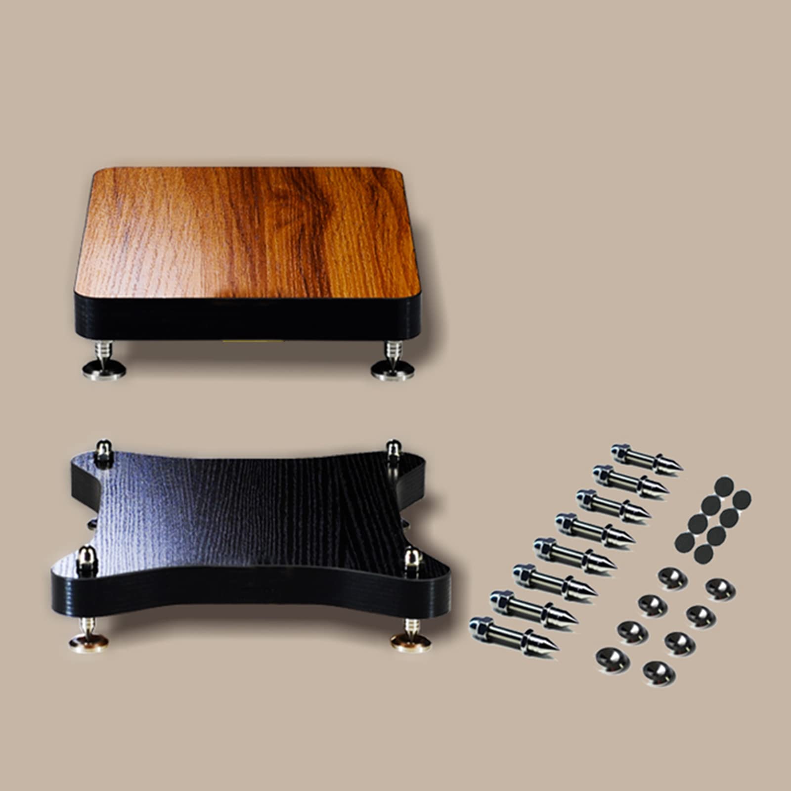 Supporti universali per altoparlanti per suono surround, piattaforma di isolamento subwoofer desktop con cuscinetti in rame, ideali per monitor da studio e sistemi home theater