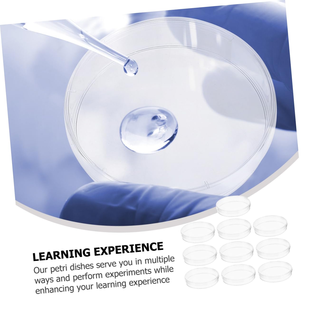 Gatuida 50piezas Placas De Cultivo Celular Transparentes De Laboratorio Para Experimentos Científicos Para Análisis y Formación Biología