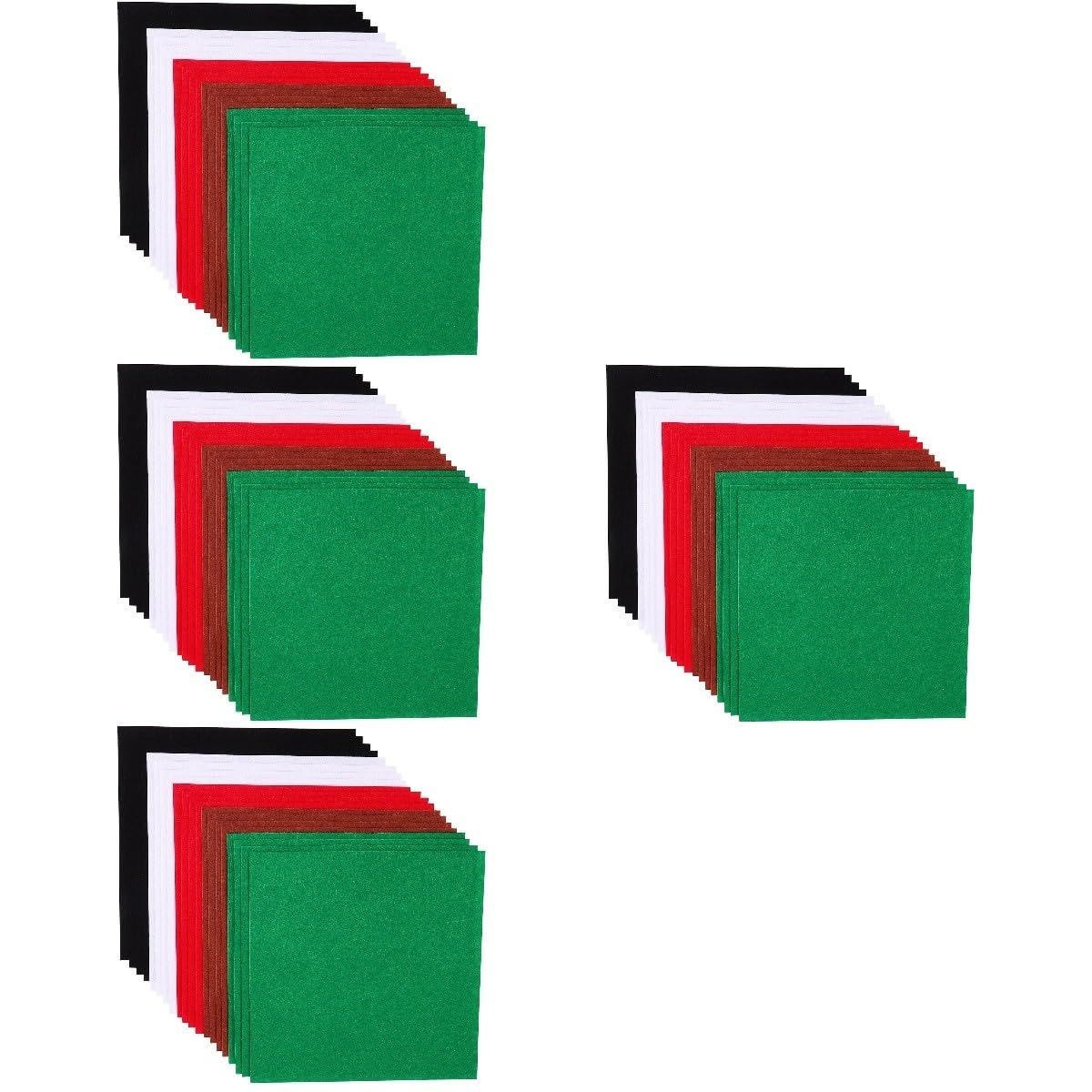 VILLCASE 80 STK Weihnachtsvlies Bunte Filztücher Weihnachtsdekoration DIY Weihnachtshandwerk Kinder DIY Material Bastelfilzquadrate Basteln Filz Stoff Nicht Gewebt