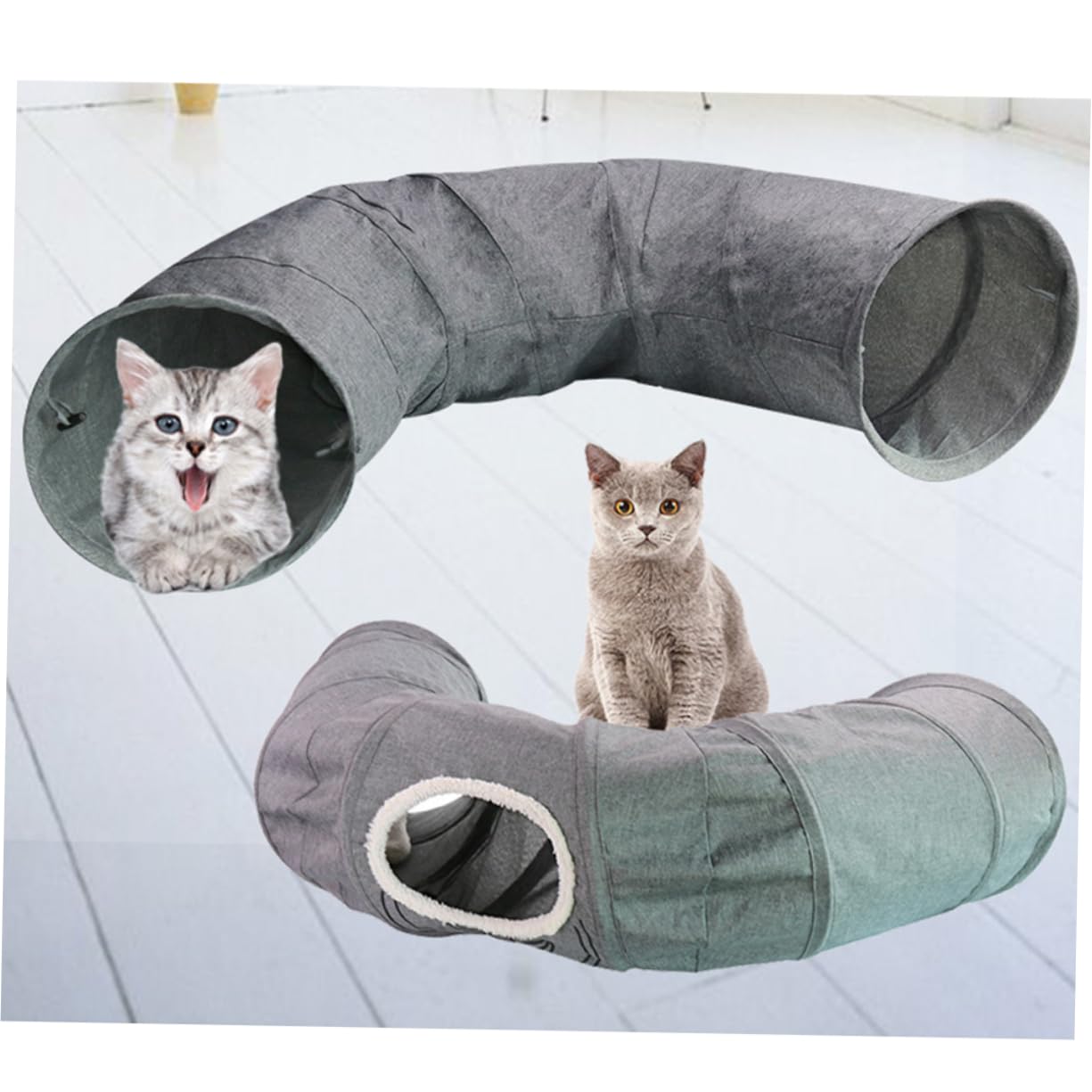 Tubo Gioco per Gatti Pieghevole con Carta Sonora, Tunnel | Tessuto Resistente, per Gattino, Stile Creativo, Giocattolo Interattivo per Intrattenimento Quotidiano
