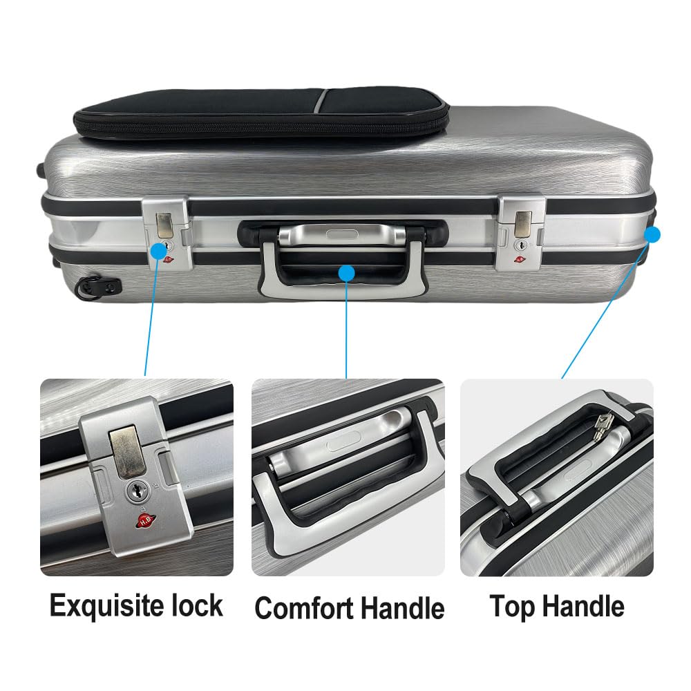 Funda para saxofón alto, bolsa de fibra de carbono para saxofón alto con bolsa para partituras, asa/correas de hombro, bolsa de transporte acolchada gruesa para accesorios de saxofón