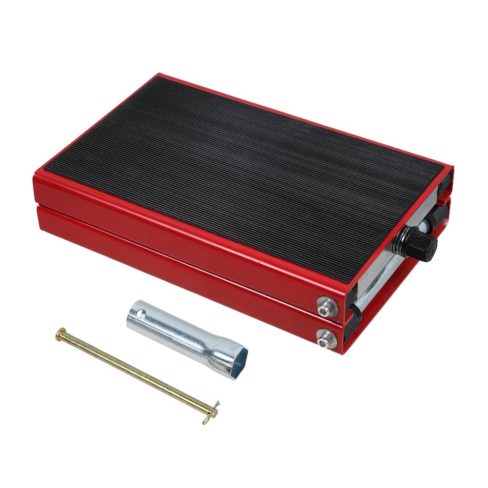 Cric de Moto 1100 lbs/500 kg Hauteur 19-34 cm Pont Élévateur Ciseaux Moto en Acier Plate-Forme Élévatrice Moto Dimension Plat-Forme 36x23 cm Lève Moto Sécurisée Table Élévatrice Moto Entretien, Rouge