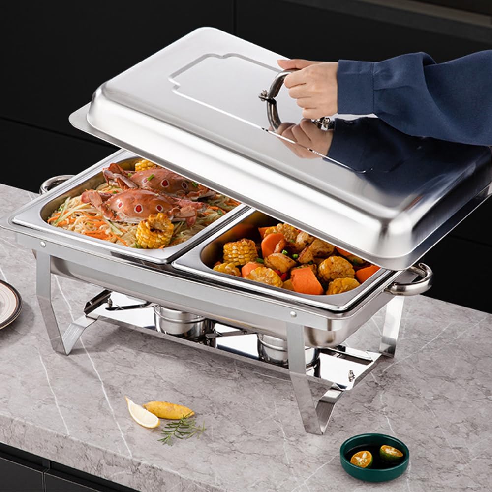 Homewell Set di 4 credenze riscaldate, coperchio pieghevole, riscaldatore per piatti in acciaio inox, per credenza/bagno marittimo professionale/mantenimento al caldo/ristoratore/hotel/ristorante