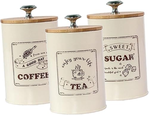 Recipientes herméticos multifuncionales para granos de café, hojas de té y caramelos, tarros de almacenamiento de cocina retro con diseño de tapa de
