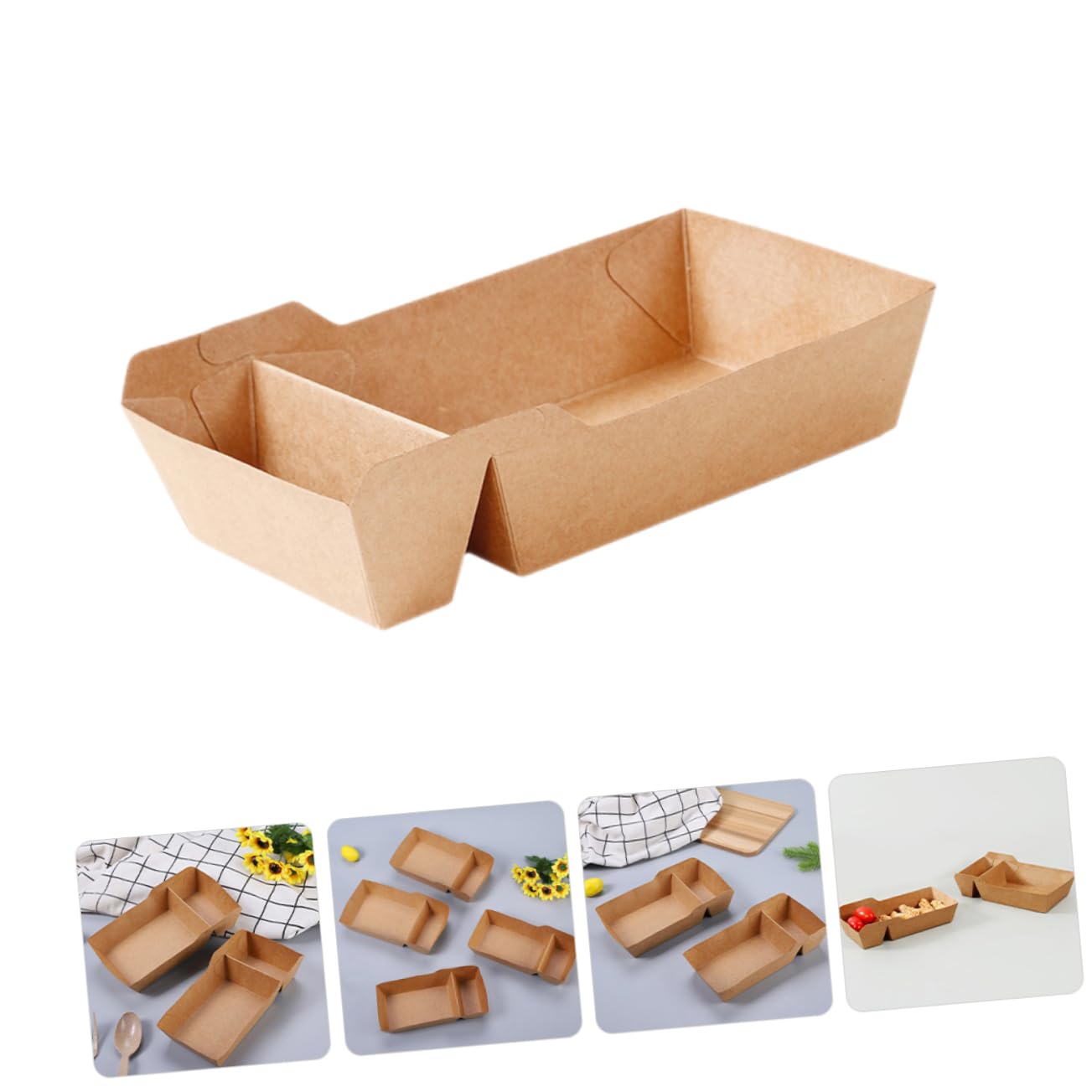 ULTECHNOVO 100pezzi Contenitori Per Snack Di Carta Scatole Per Servire Patatine Fritte Contenitori Per Caramelle Da Festa Scatole Da Asporto Per Alimenti Porta Snack in Carta
