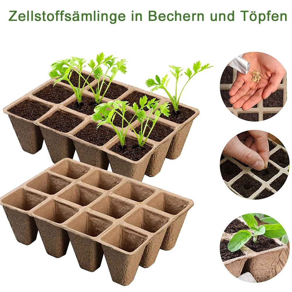 LATRAT Lot de 12 pots de culture, plateau de démarrage pour le jardin, le potager et les serres, bac à semis