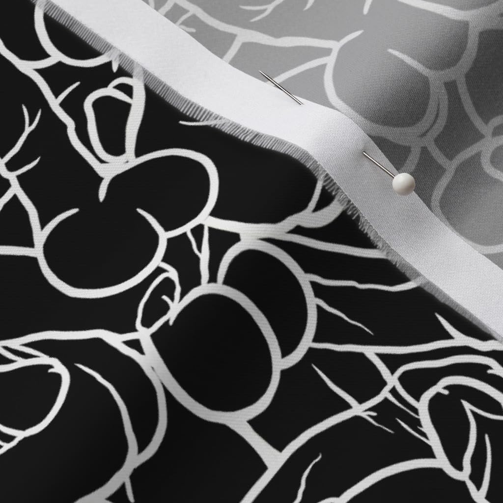 Spoonflower Fabric - Black White Male Anatomy Body Penis Adult Man Printed on Organic Cotton Sateen Fabric by The Yard - Sewing Quilting Apparel Home Decor