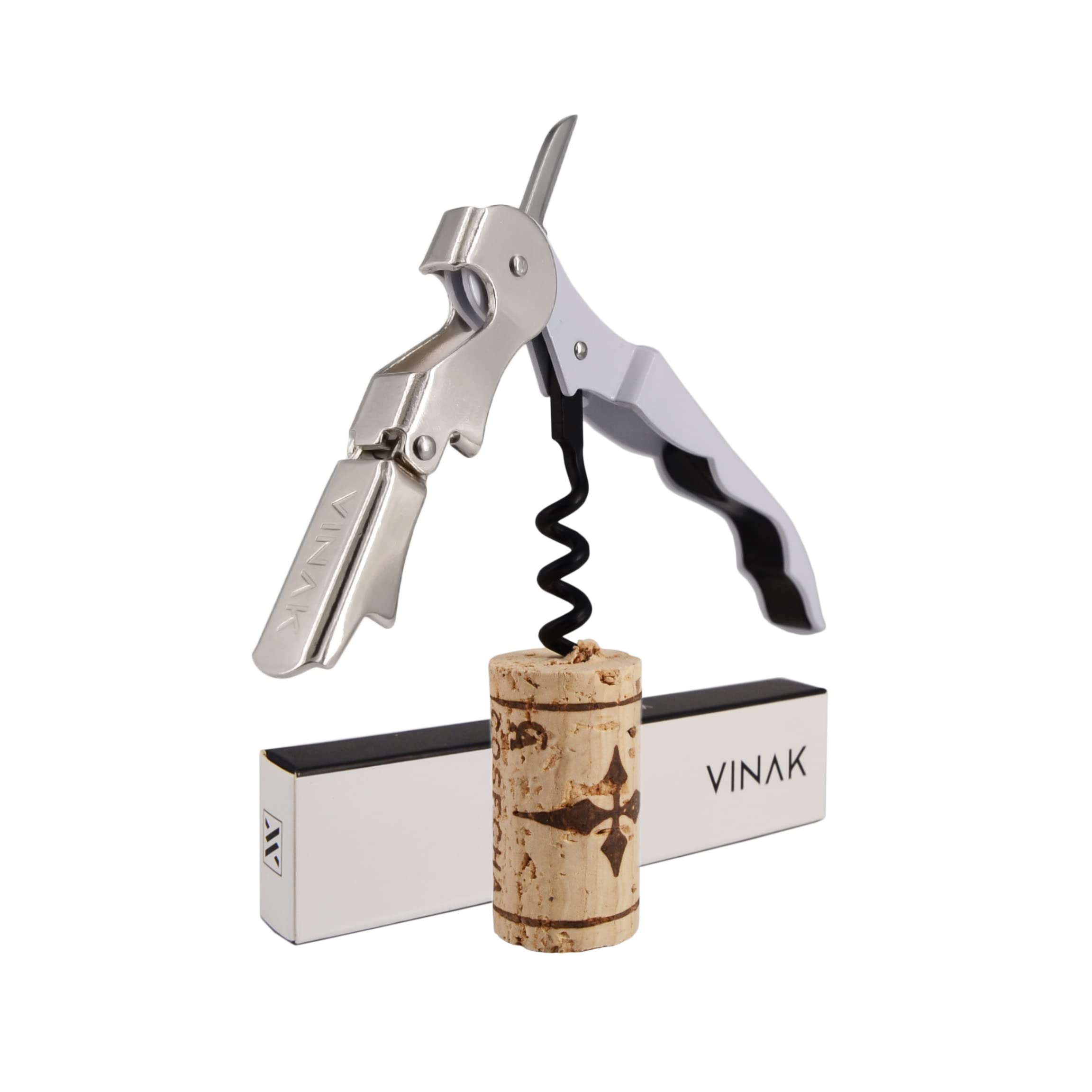 Cavatappi Professionale VINAK - Acciaio Inox Con Teflon, Apribottiglie E Tagliacapsule - Foto 5