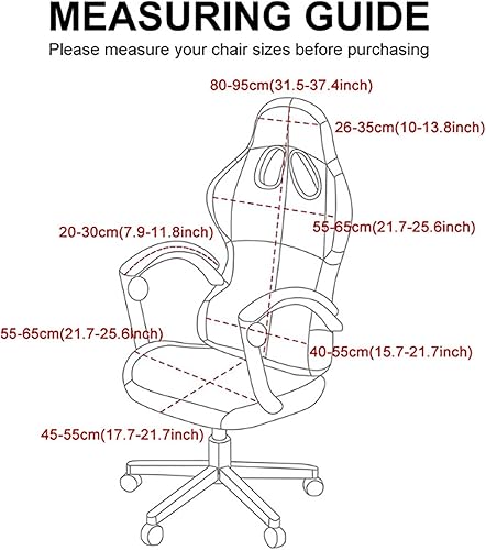 Miniatura 8 de Fundas para sillas de juegos, impresión 3D, de una pieza, ajuste universal, funda de asiento para silla de juegos con reposabrazos funda protectora