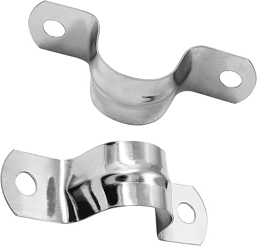 Biaungdo 50 correas de tubo rígido M20, correa de acero inoxidable de 34 pulgadas con dos agujeros, abrazaderas de tubo, abrazaderas de conducto