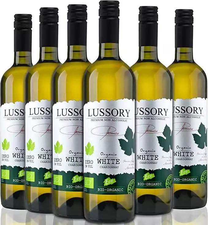 Vino ORGANICO Blanco 0,0 SIN ALCOHOL – LUSSORY PREMIUM Organic Chardonnay | Caja de 6 botellas x 750ml | Proceso de Desalcoholización de Vino orgánico Original