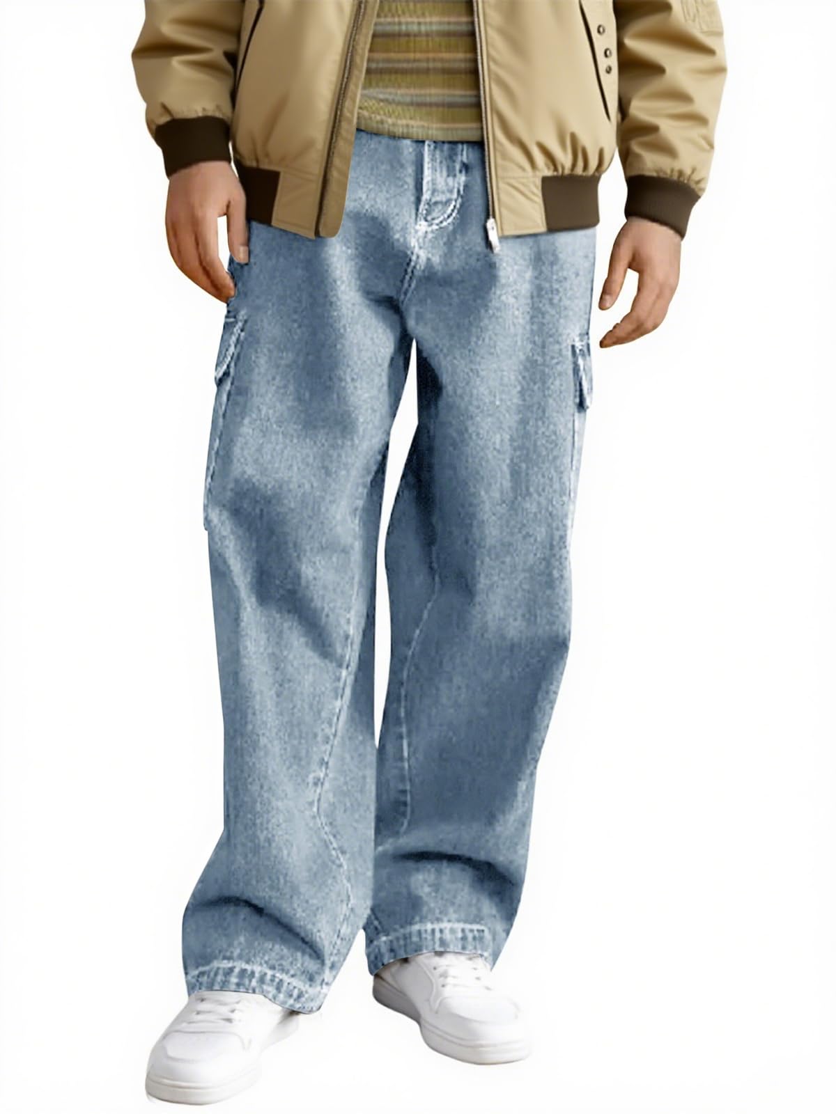 Haloumoning Boys Cargo Baggy Jeans